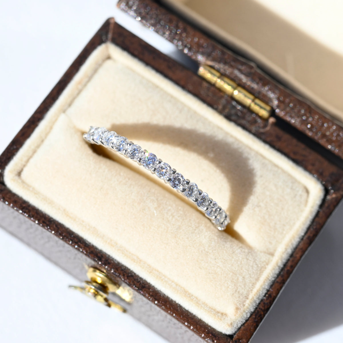 1点もの】PT900 ダイヤモンド0.3ct ハーフエタニティリング12号（碌山