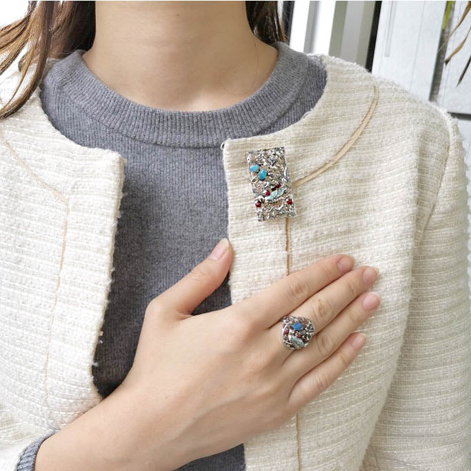 ウィリアム・モリス いちご泥棒 ブローチ　ペンダントヘッド　碌山　チャーム SVウィリアム・モリスいちご泥棒ブローチ/ペンダントヘッド – 碌山ショップ