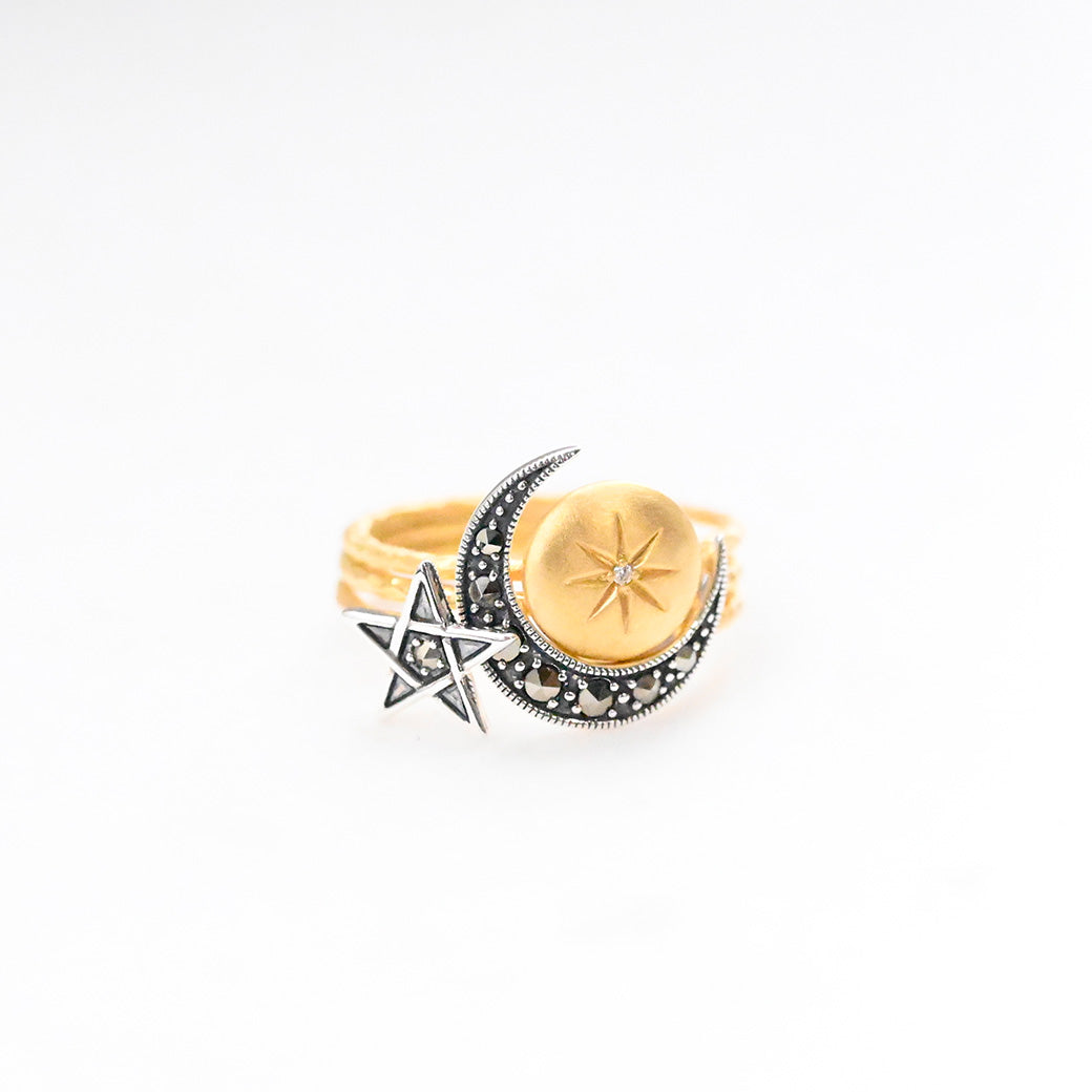 最終値下げ⭐︎FATRAS 太陽と月と星のリング　15号　美品　碌山 ダイヤモンド – タグ 