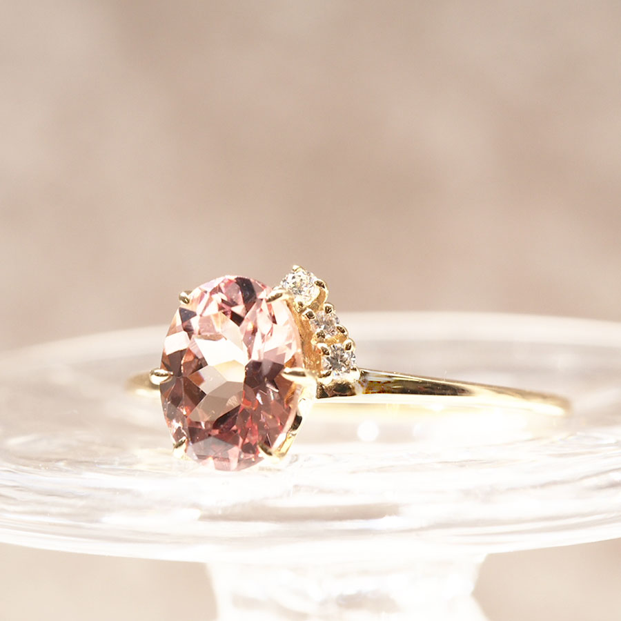 スタージュエリー いいっ K18 ネックレス ピーチモルガナイト 