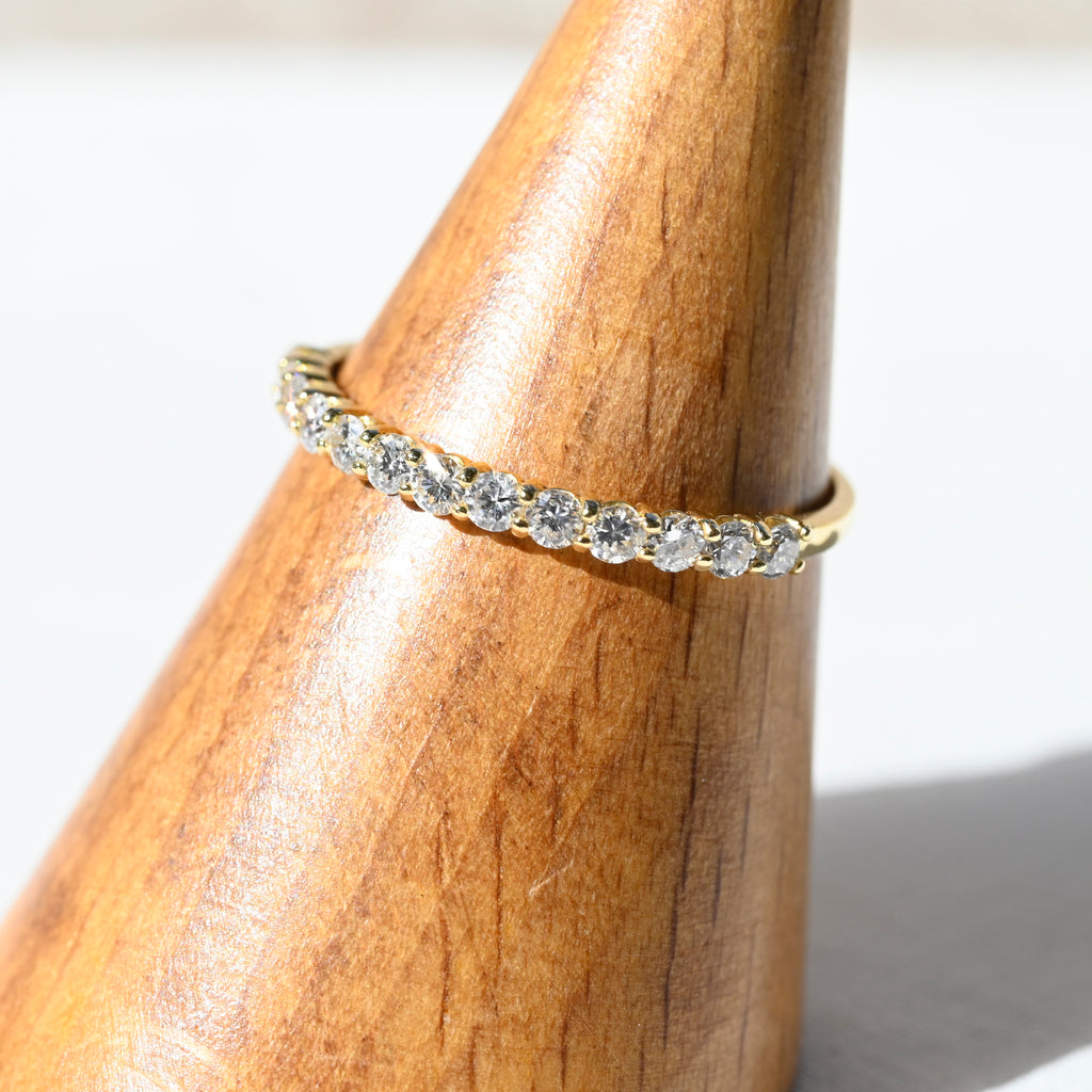 1点もの】K18YG ダイヤモンド0.3ct ハーフエタニティリング12号（碌山