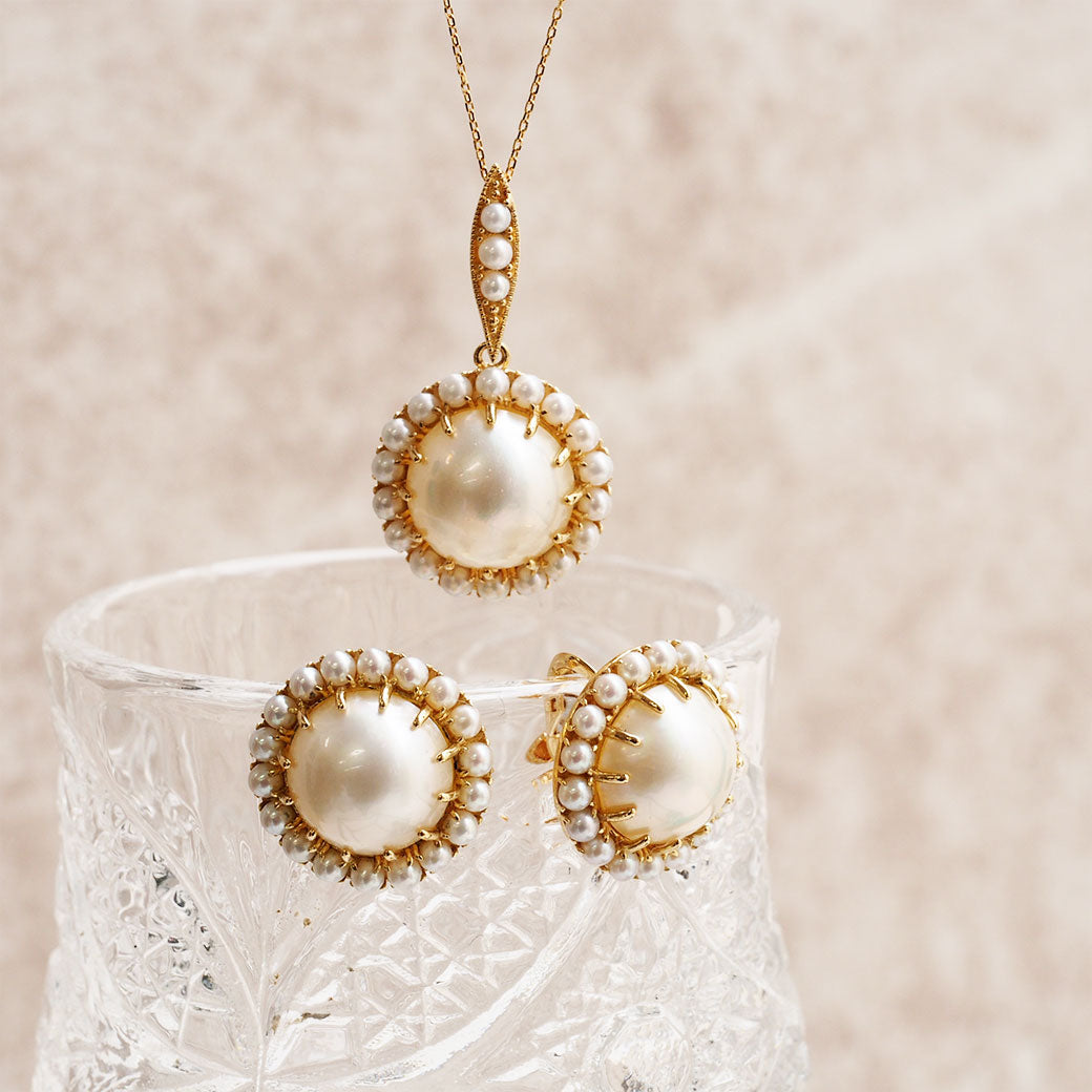 K18 マベパール＆シードパール エレガンスパール イヤリング/ピアス