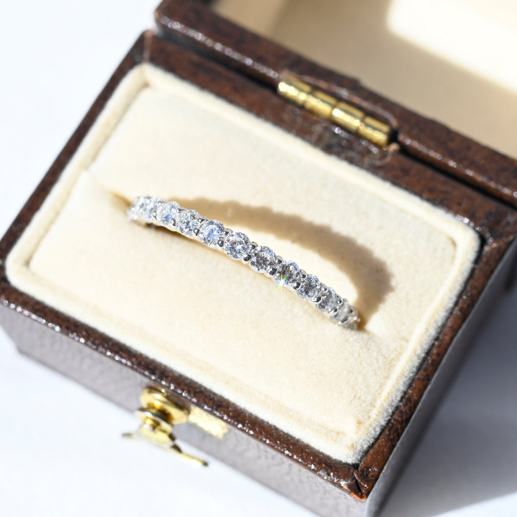 1点もの】PT900 ダイヤモンド 0.5ctハーフエタニティリング12号（碌山