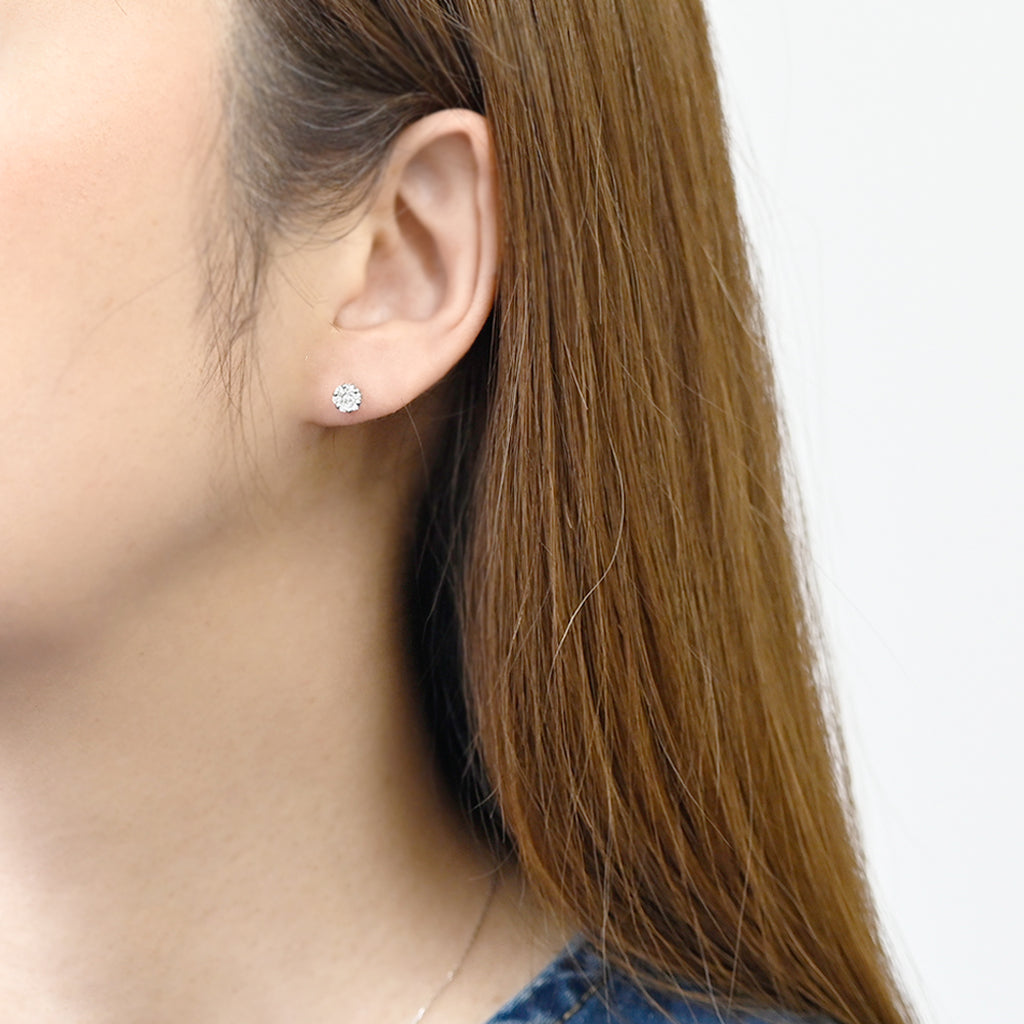 売り切れ【1点もの】Pt900 ダイヤモンド0.15ctピアス（碌山ショップ