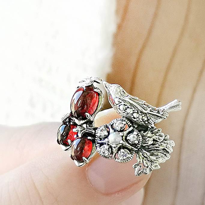 【碌山】ウィリアム・モリス　いちご泥棒　リング(ガーネット) 13号 楽天市場】碌山 ウィリアムモリス いちご泥棒 ガーネット リング 国内