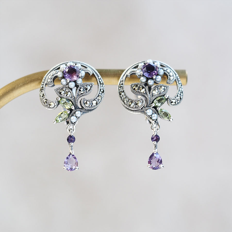 お取り置きカラフルを閉じ込めたピアス アメジスト お取り置きカラフルを閉じ込めたピアス アメジスト